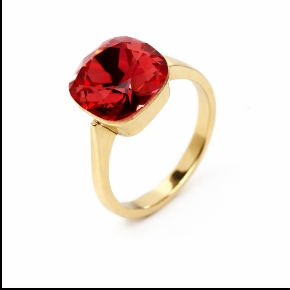 BAR, Kat Pale Lobster K9 Crystal Ring In Silver Or Gold, NIP - Picture 3 of 7